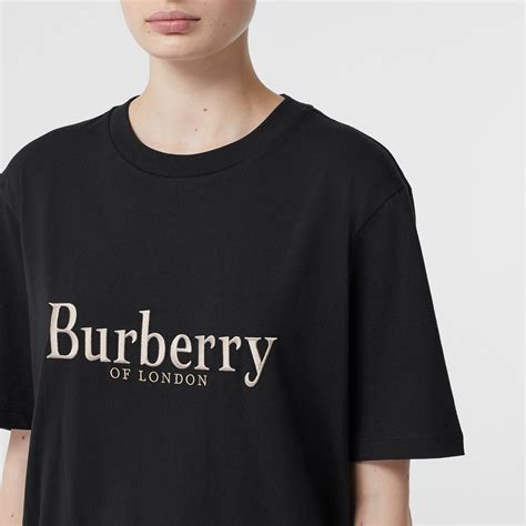 burberry embroidered logo cotton t shirt|burberry logo print t shirt.